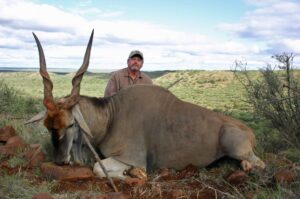 This day hunt excursion ended in a big eland trophy for a happy client with Coenraad Vermaark Safaris in South Africa